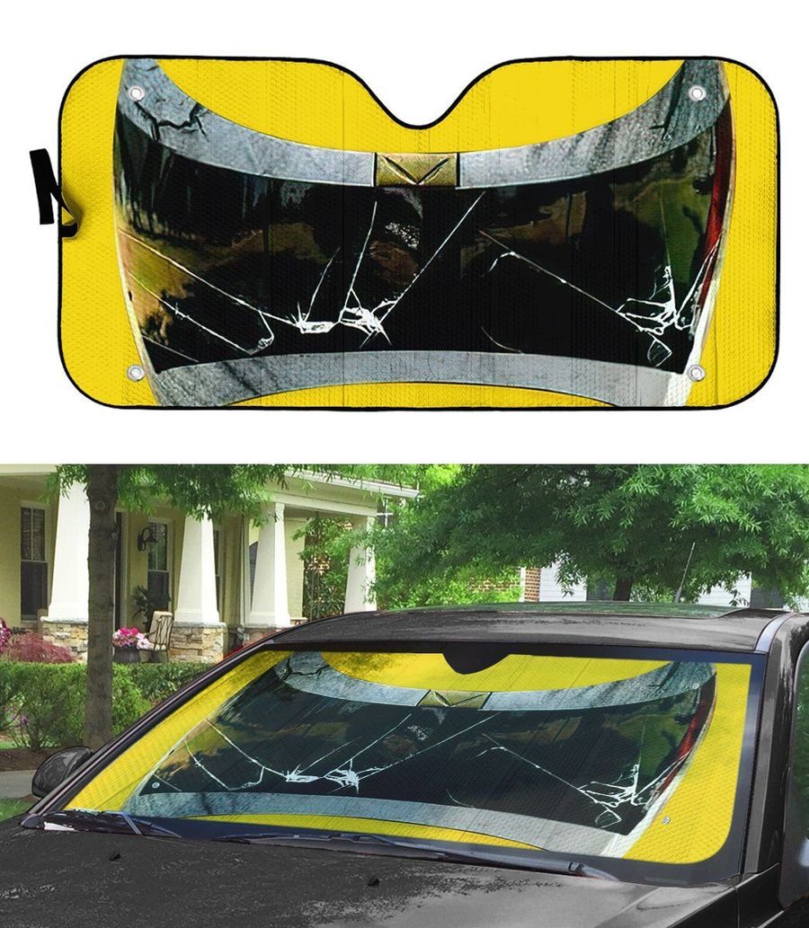 Power Rangers In Space Yellow Ranger Custom Car Auto Sunshade Windshield Accessories Decor Gift