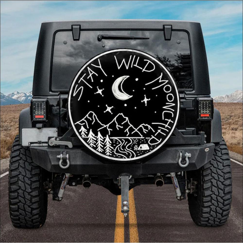 Stay Wild Moon Child Car Spare Tire Cover Gift For Campers