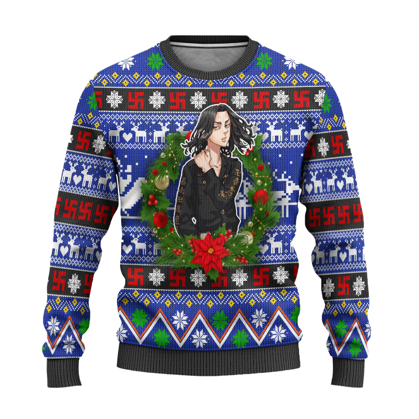 Keisuke Baji Anime Ugly Christmas Sweater Custom Tokyo Revengers Xmas Gift