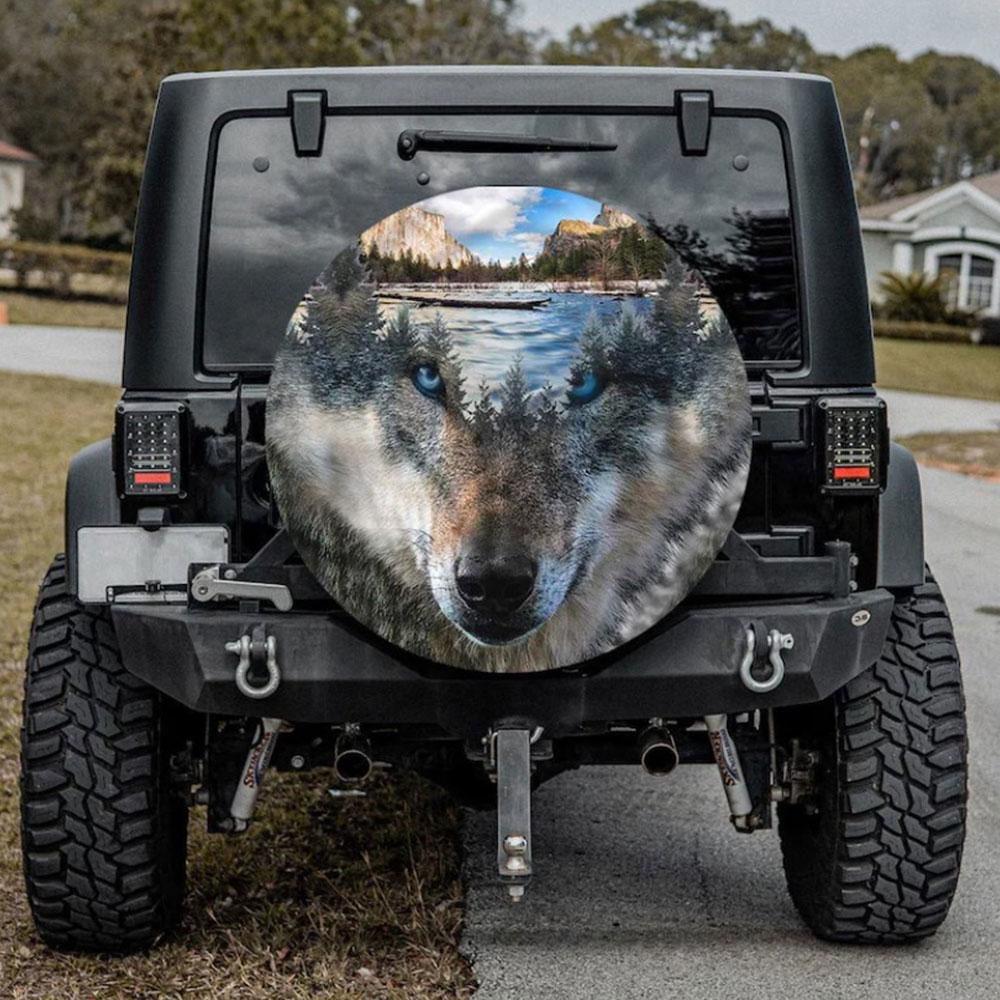 Wolf Art, Wild Animals Car Spare Tire Cover Gift For Campers