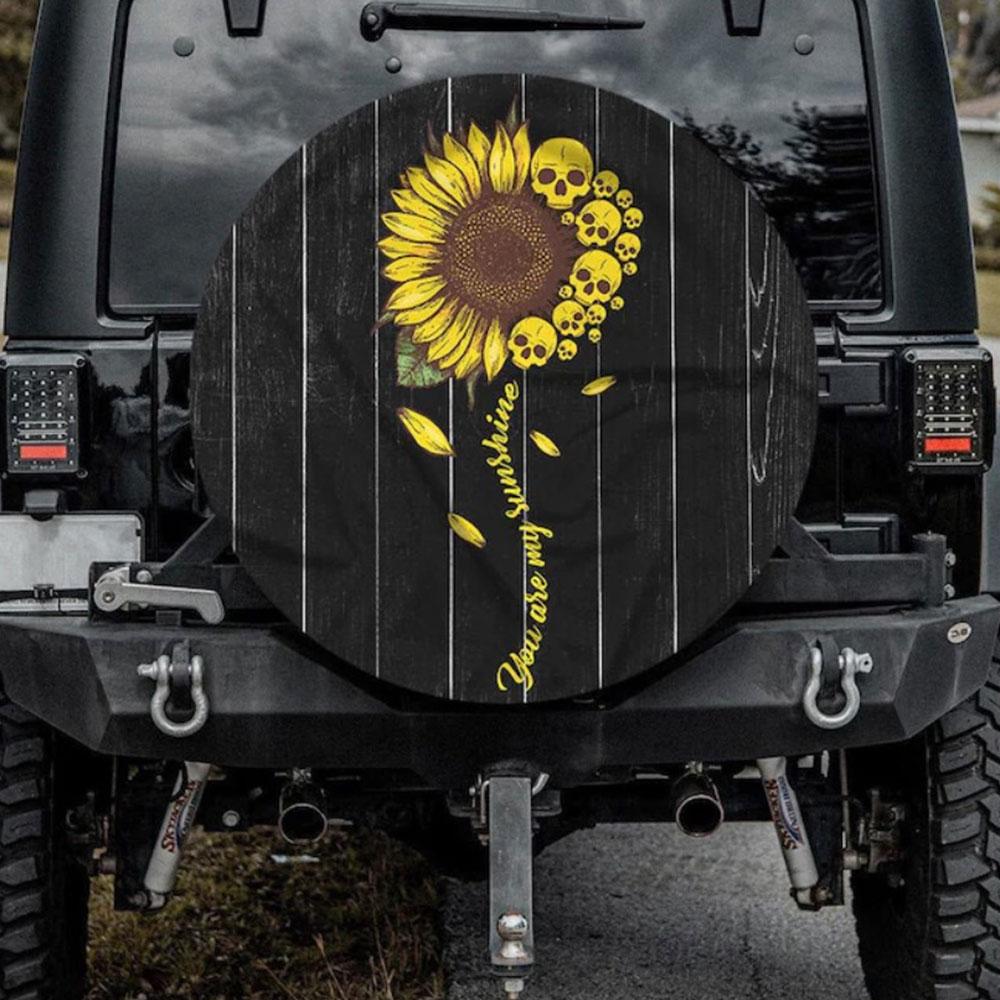 You Are My Sunshine Sunflower Car Spare Tire Cover Gift For Campers
