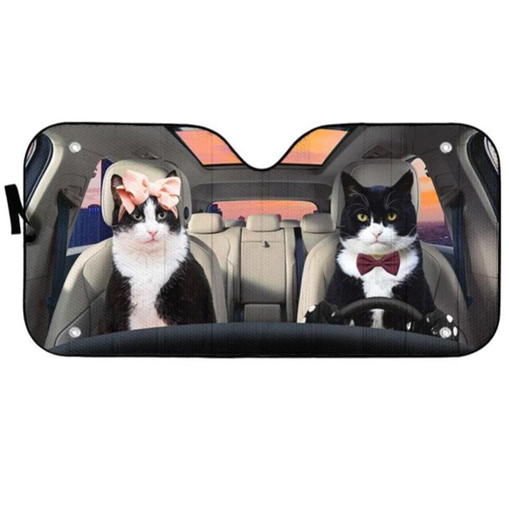 Texudo Couple Cat Car Auto Sun Shades Windshield Accessories Decor Gift