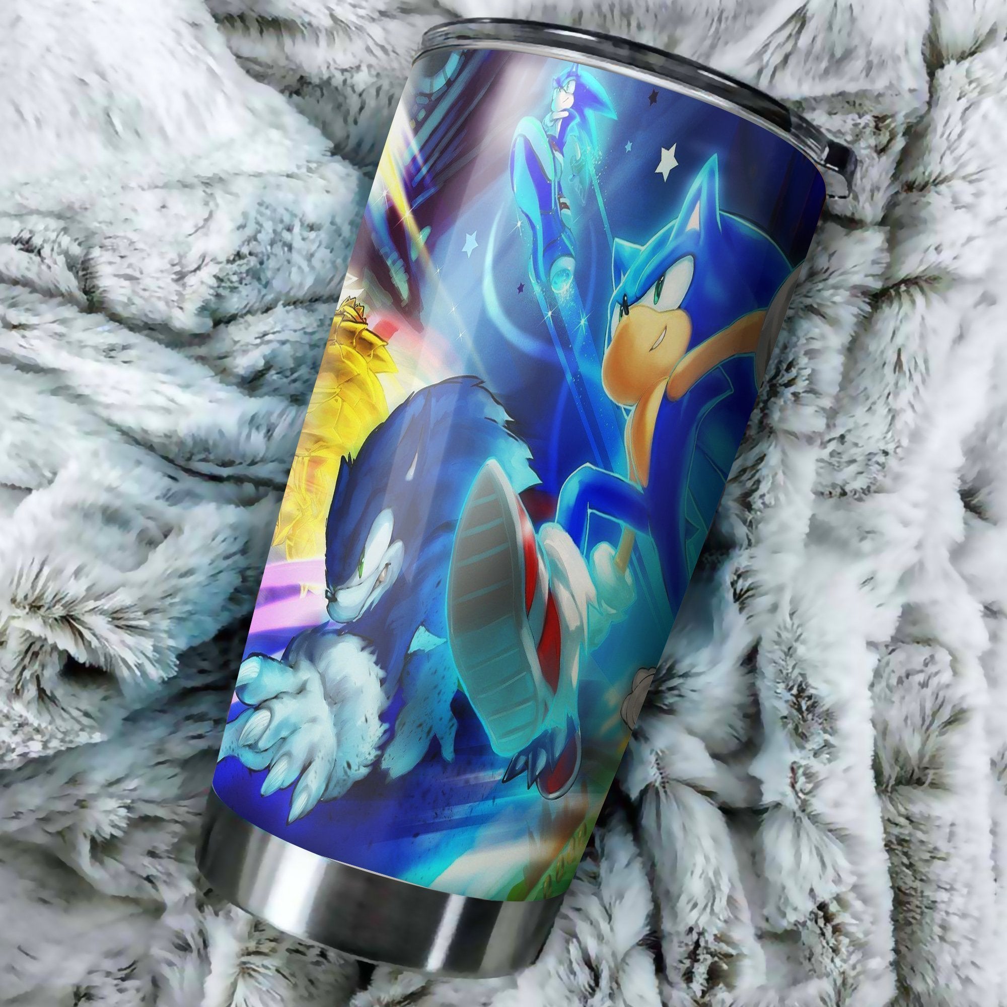 Sonic The Hedgehog Fight Tumbler Best Perfect Gift Idea Stainless Traveling Mugs 2021