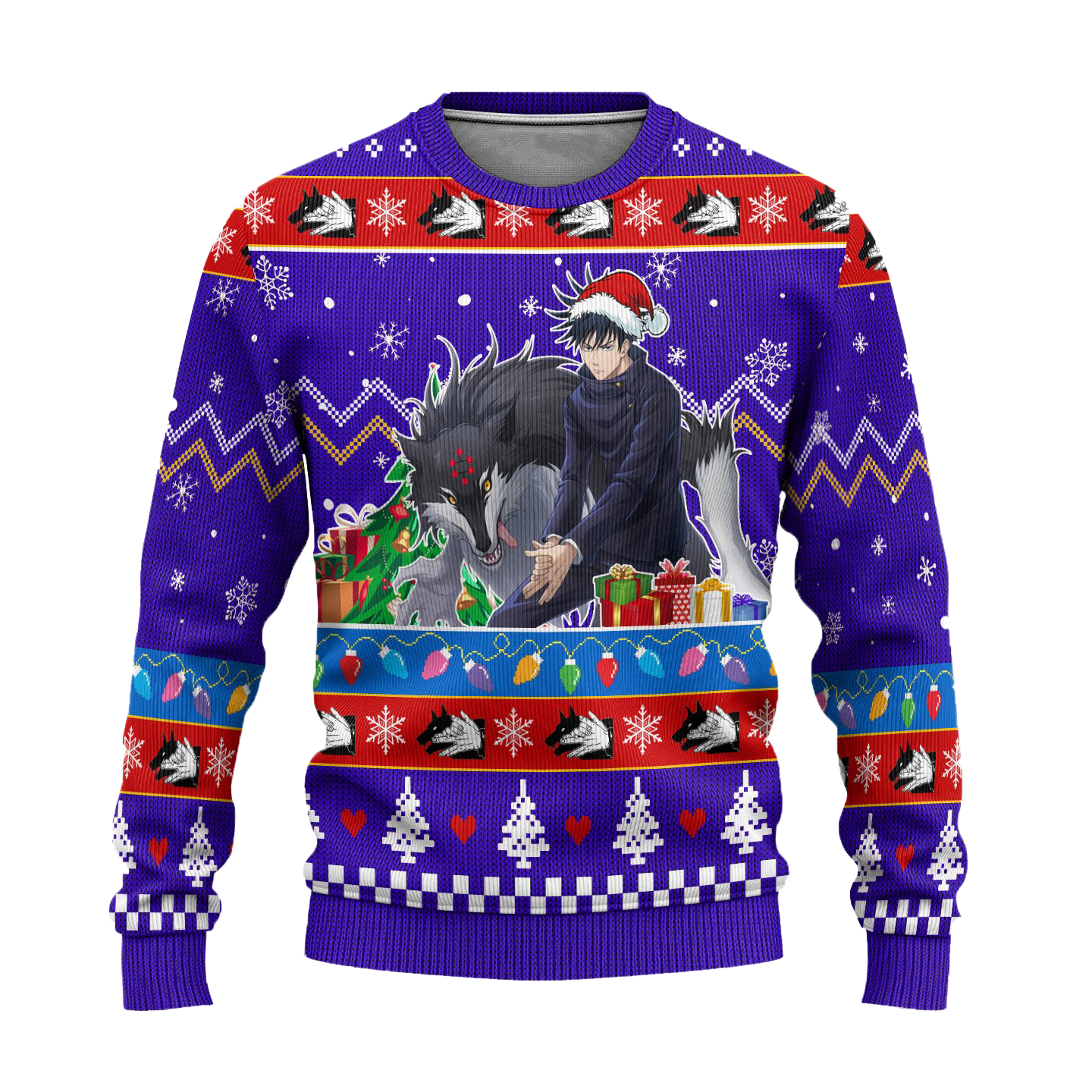 Megumi Fushiguro Ugly Christmas Sweater Custom Jujutsu Kaisen Anime Xmas Gift