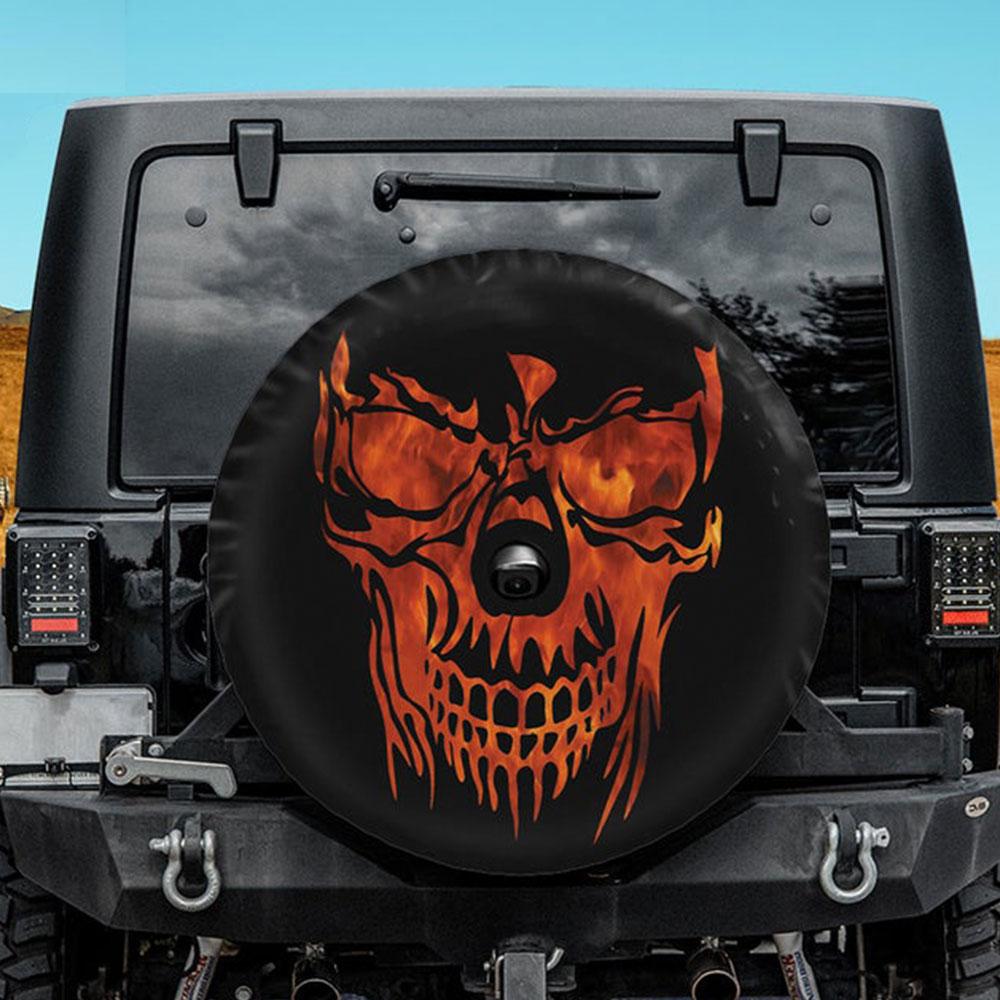 Skull Jeep Car Spare Tire Cover Gift For Campers