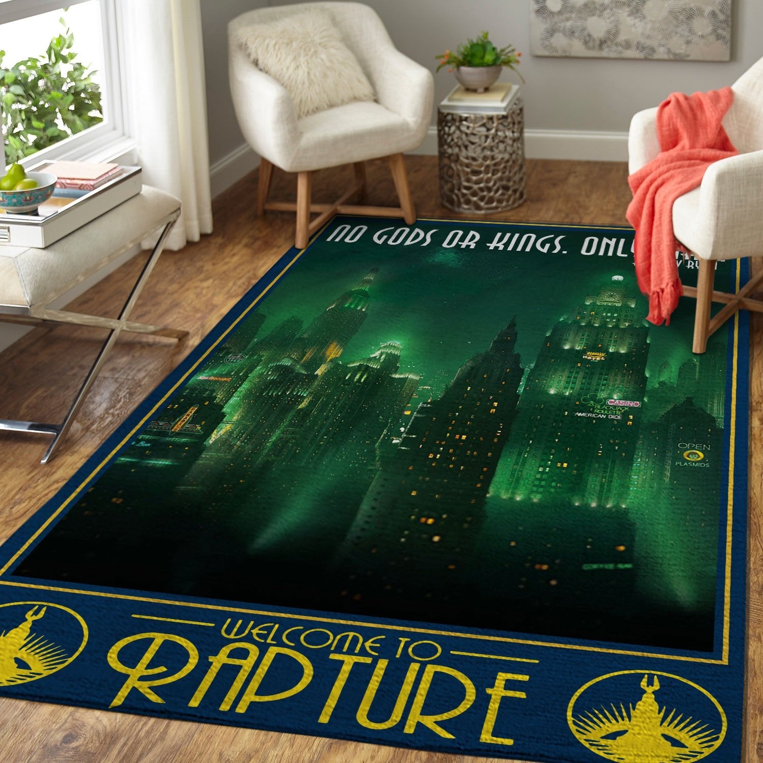 Bioshock Welcome To Rapture Area Rug Home Decor Bedroom Living Room Decor