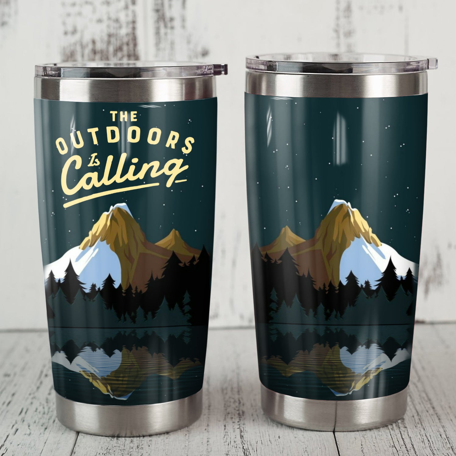 The Outdoor Is Calling Camping Camfire Tumbler 2021