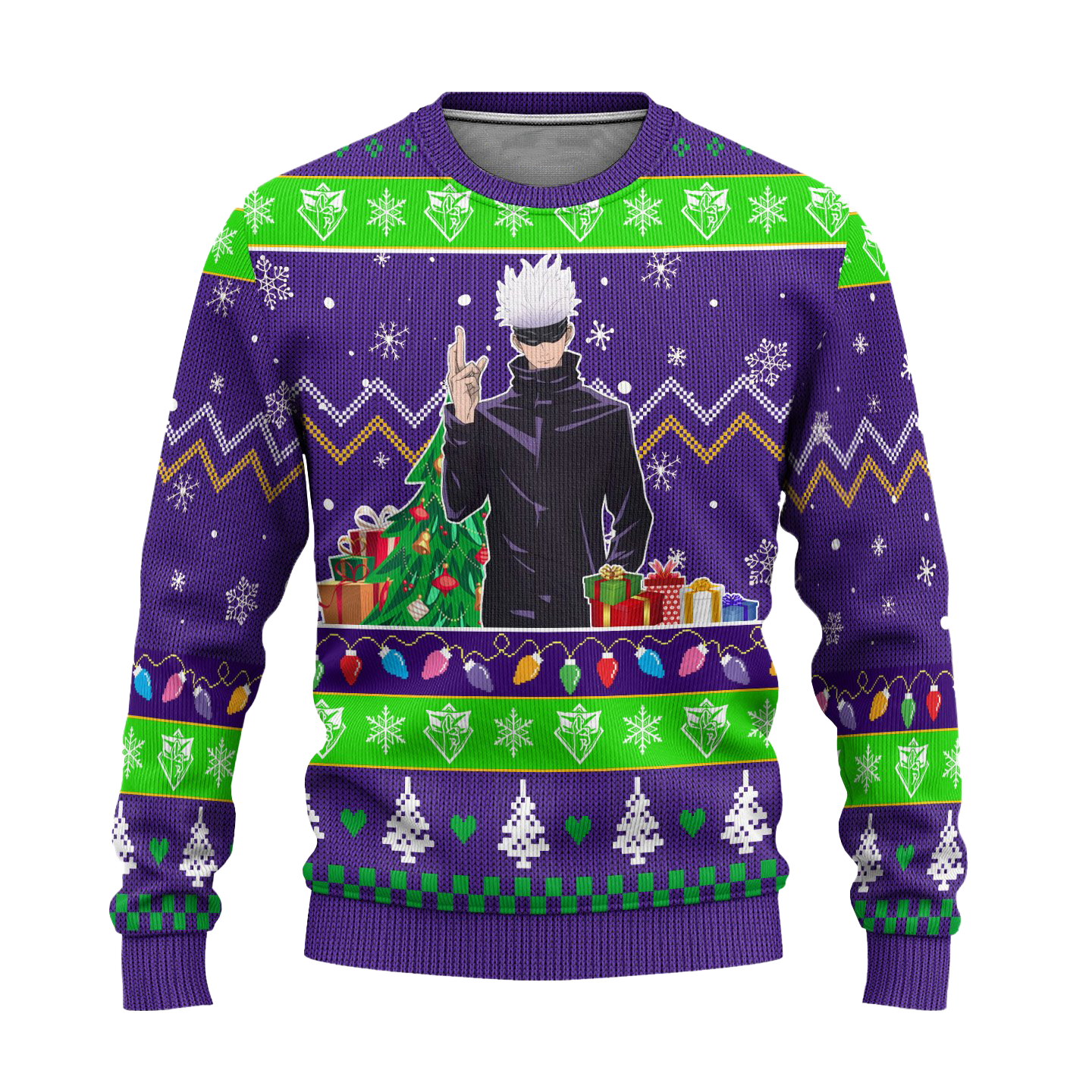 Satoru Gojo Ugly Christmas Sweater Custom Jujutsu Kaisen Anime Xmas Gift