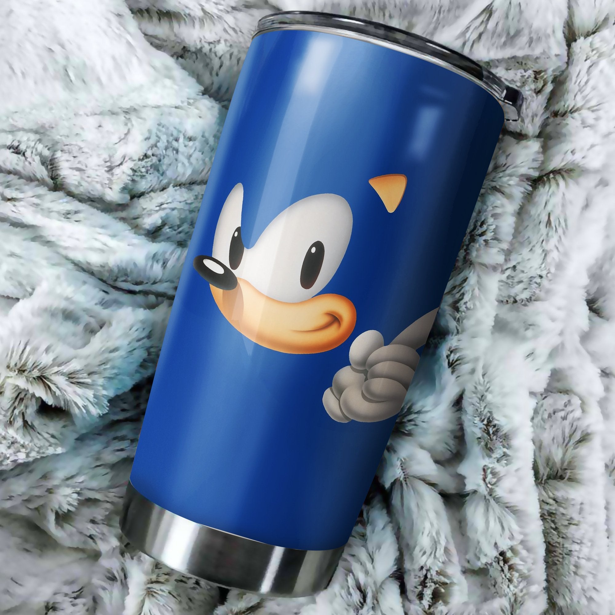 Sonic The Hedgehog Head Tumbler Best Perfect Gift Idea Stainless Traveling Mugs 2021