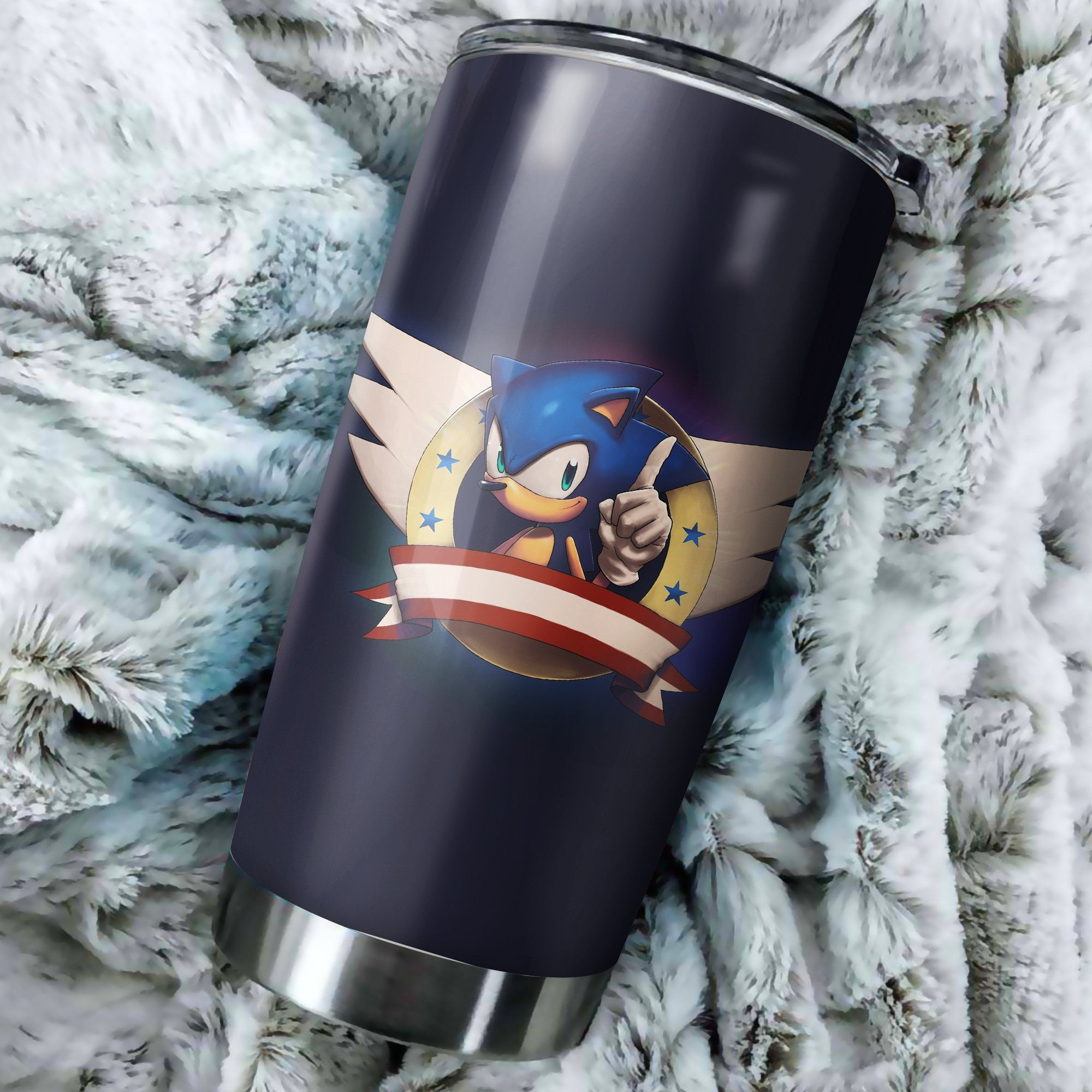 Sonic The Hedgehog Logo Tumbler Best Perfect Gift Idea Stainless Traveling Mugs 2021