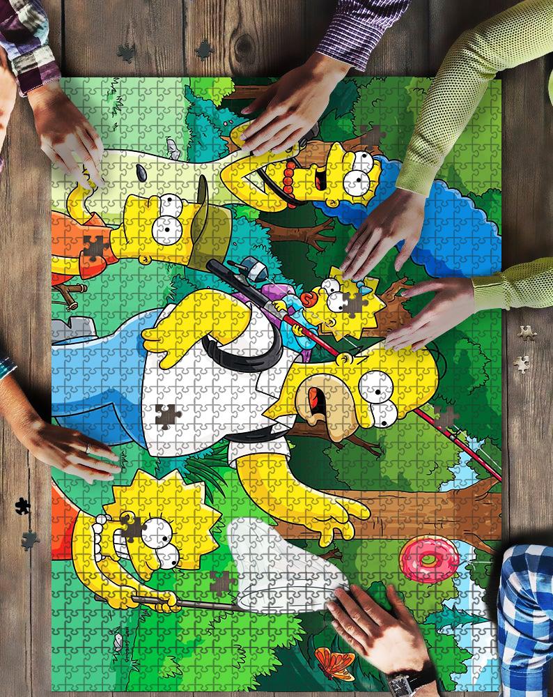 The Simpsons In Forest Mock Puzzle