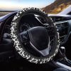 Black And White Cow Pattern Print Car Steering Wheel Cover