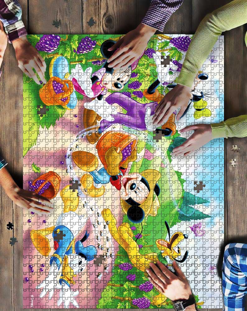 Cartoon Mice And Minnie Mouse Mock Puzzle