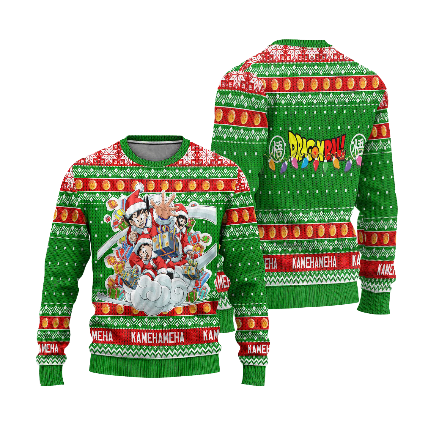 Goku x Gohan x Chi Chi Dragon Ball Anime Ugly Christmas Sweater Xmas Gift