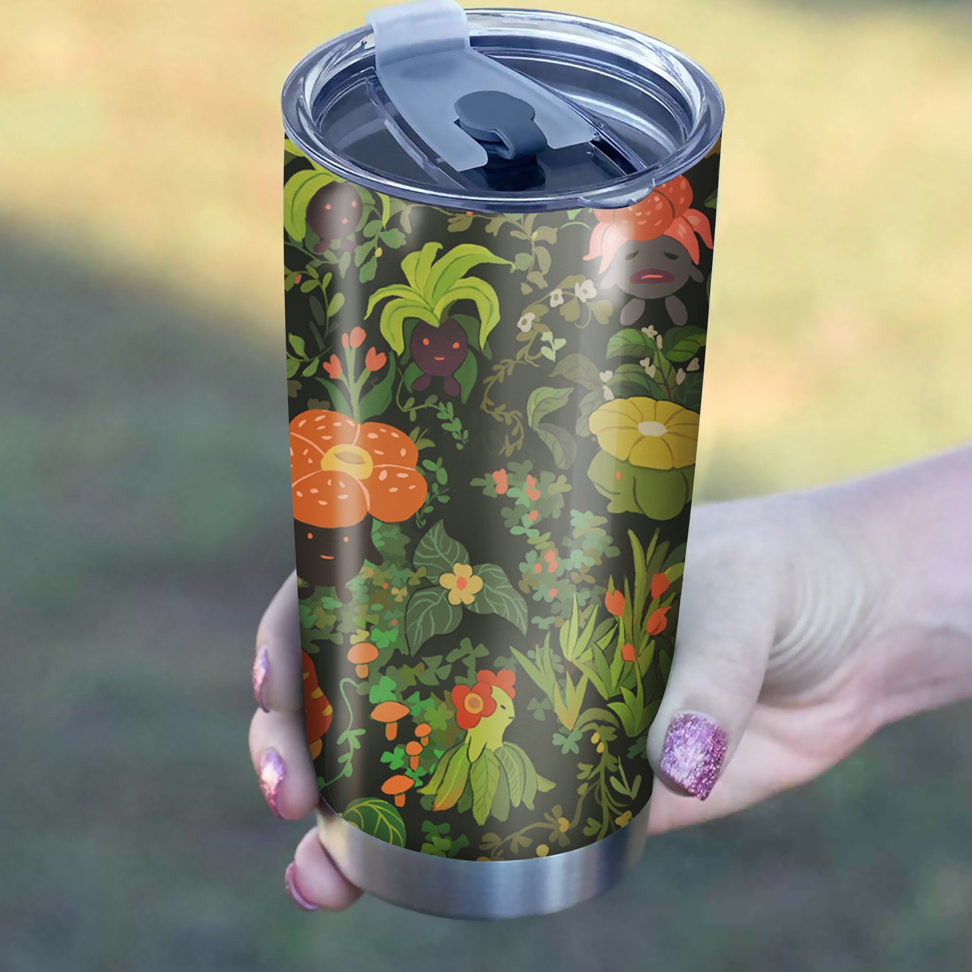 Green Pokemon Tumbler Best Perfect Gift Idea Stainless Traveling Mugs 2021