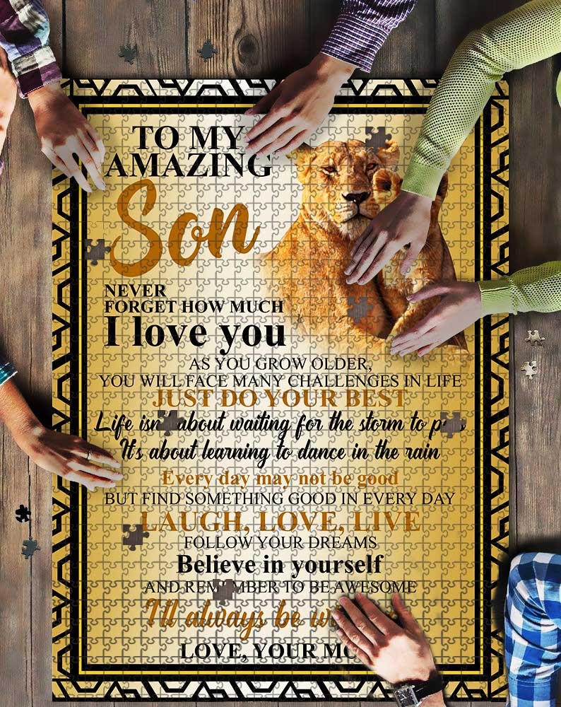 To My Amazing Son Lion Puzzle