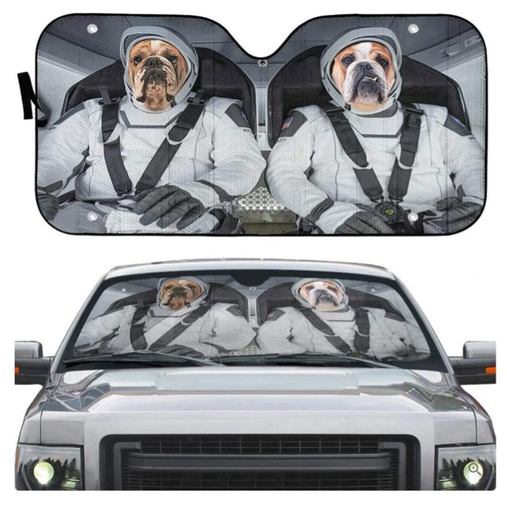 Bulldog Space Shuttle Car Auto Sun Shades Windshield Accessories Decor Gift