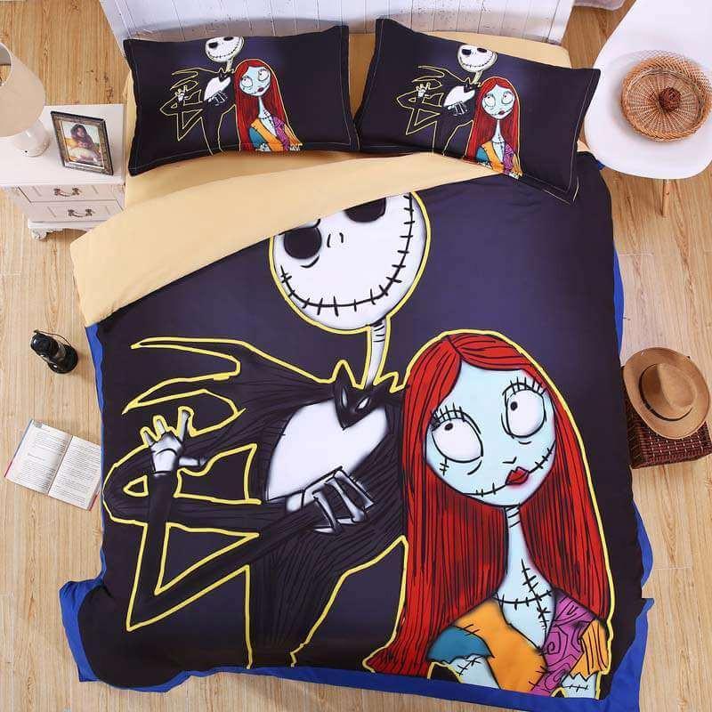 3D Bedding Set The Nightmare Before Christmas Duvet Cover Set 3Pcs Flat Sheet Pillowcases