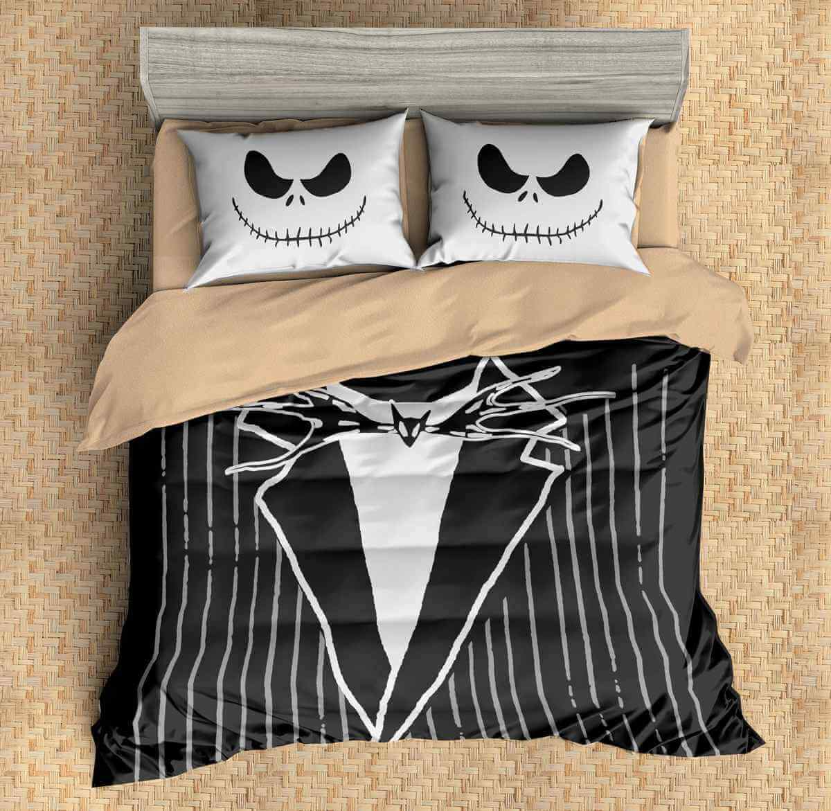 3D Bedding Set The Nightmare Before Christmas Duvet Cover Set 3Pcs Flat Sheet Pillowcases