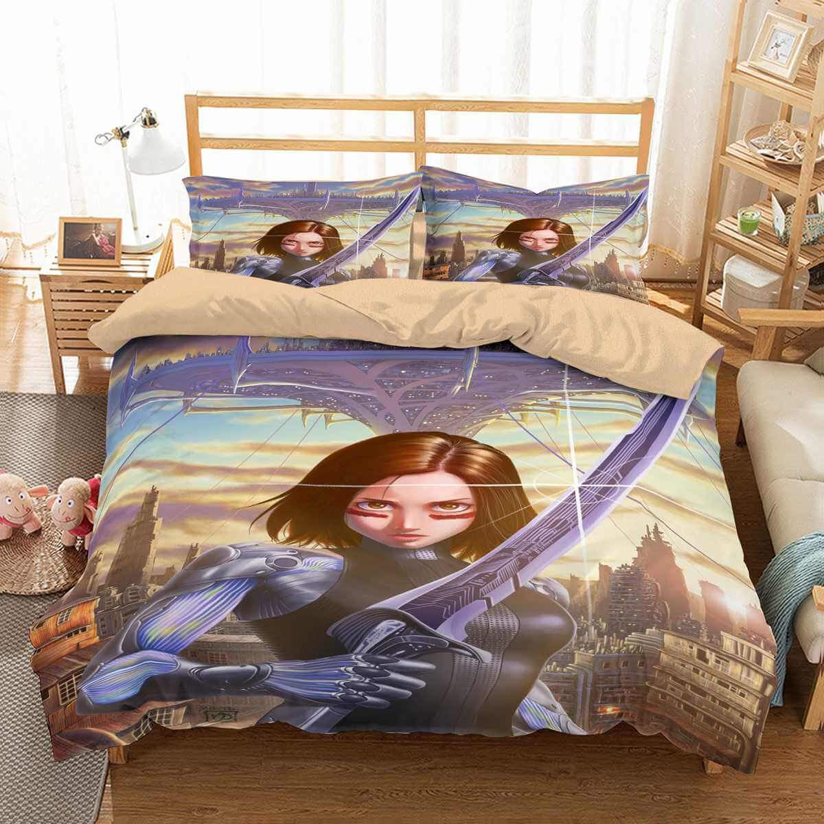 3D Customize Alita Battle Angel Bedding Set Duvet Cover Set Bedroom Set Bedlinen