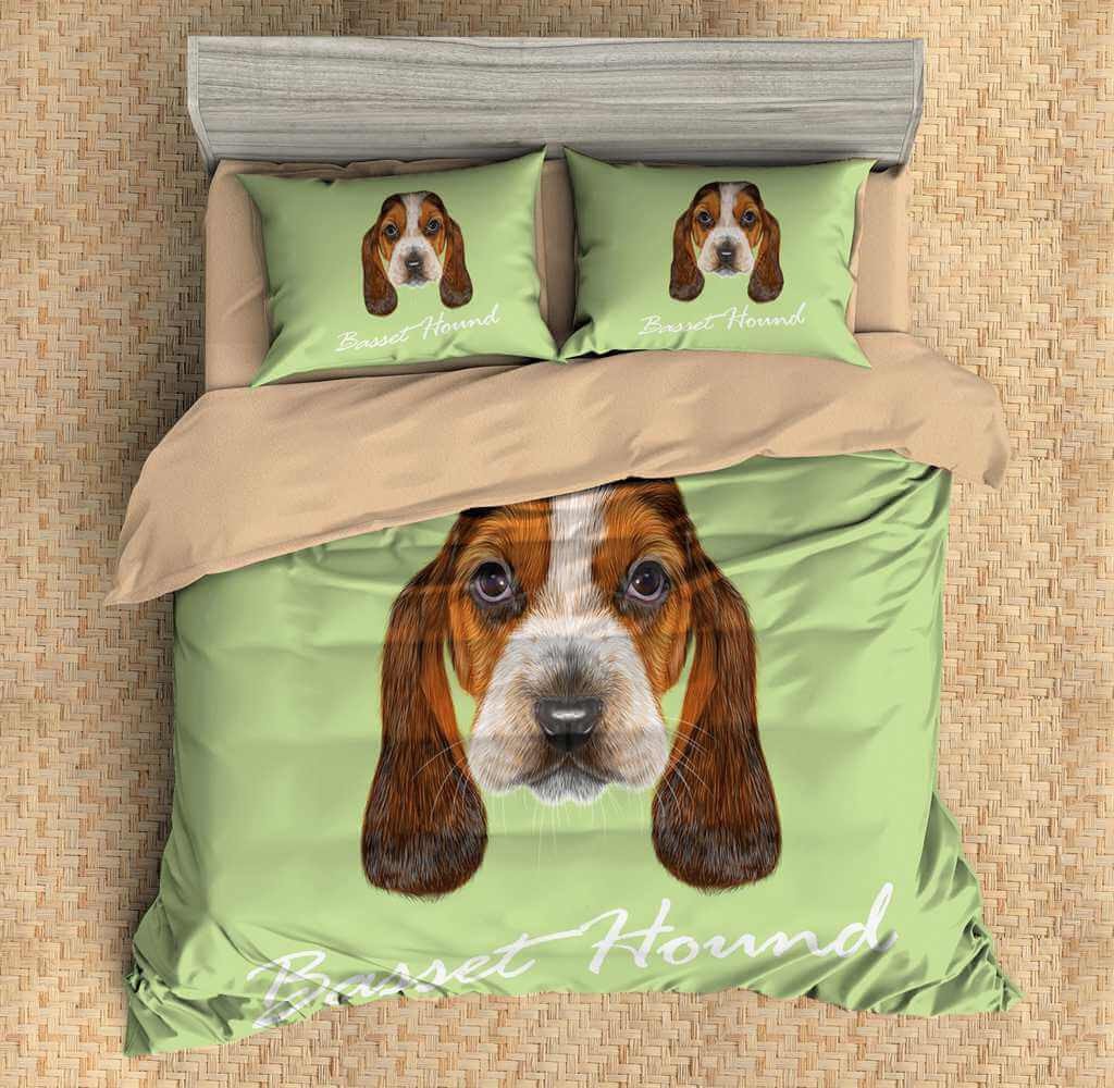 3D Customize Basset Hound Bedding Set Duvet Cover Set Bedroom Set Bedlinen