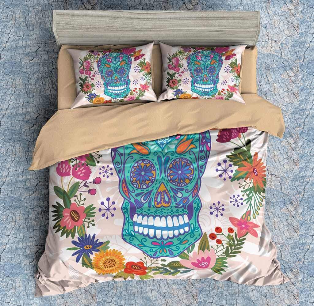 3D Customize Colorful Skull Bedding Set Duvet Cover Set Bedroom Set Bedlinen