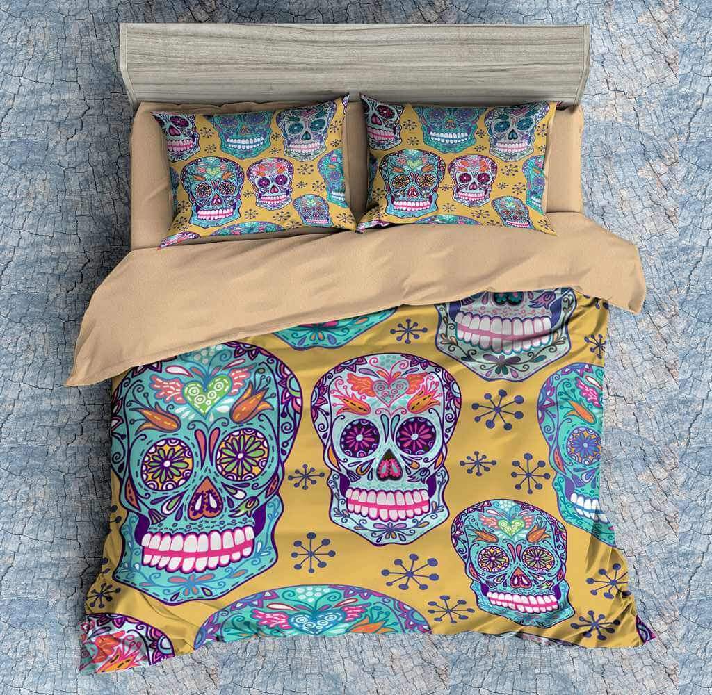 3D Customize Colorful Skull Bedding Set Duvet Cover Set Bedroom Set Bedlinen 5