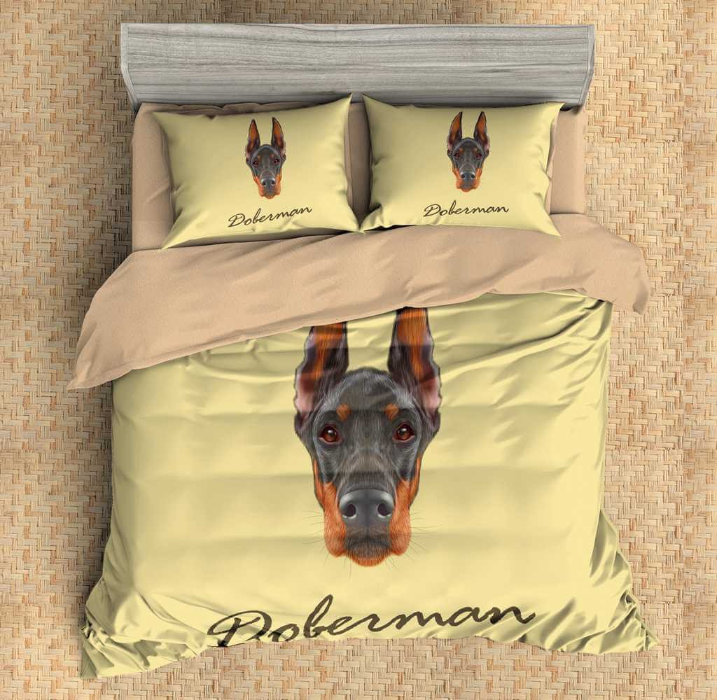 3D Customize Doberman Bedding Set Duvet Cover Set Bedroom Set Bedlinen