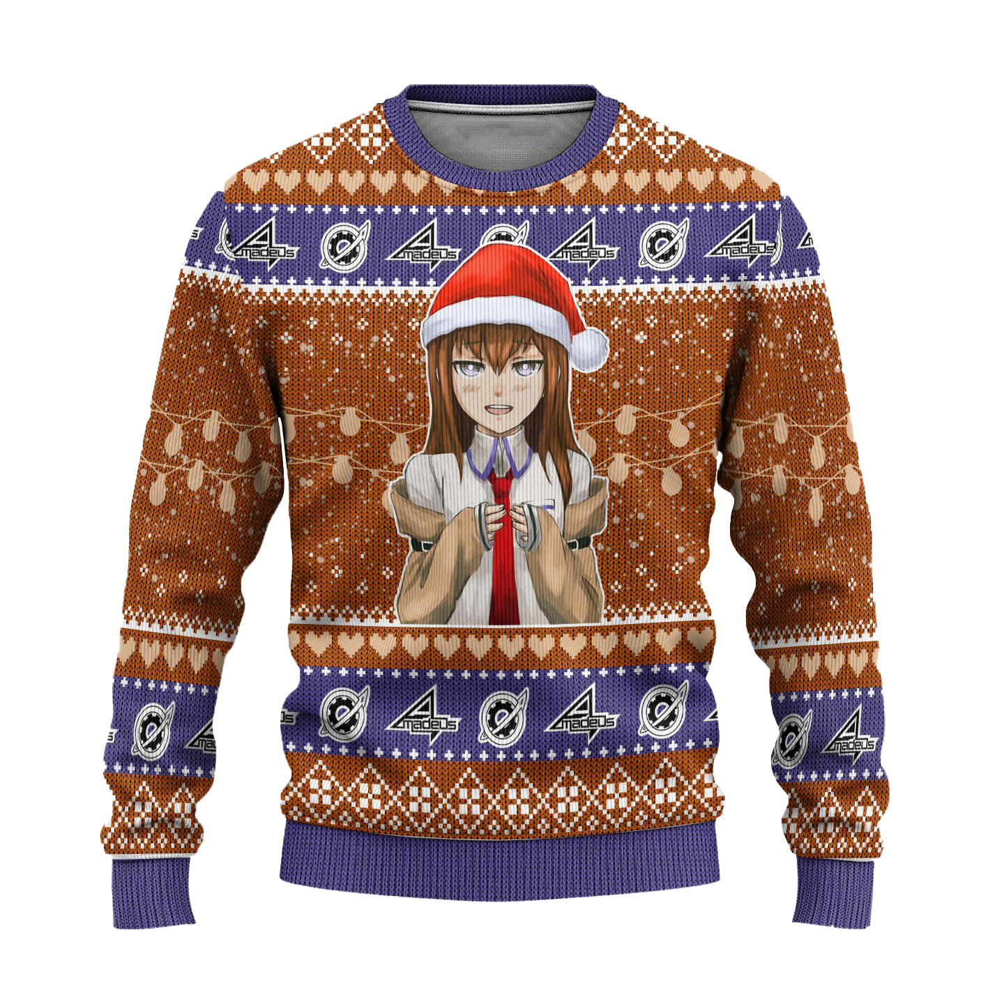 Kurisu Makise Anime Ugly Christmas Sweater Custom Steins Gate Xmas Gift