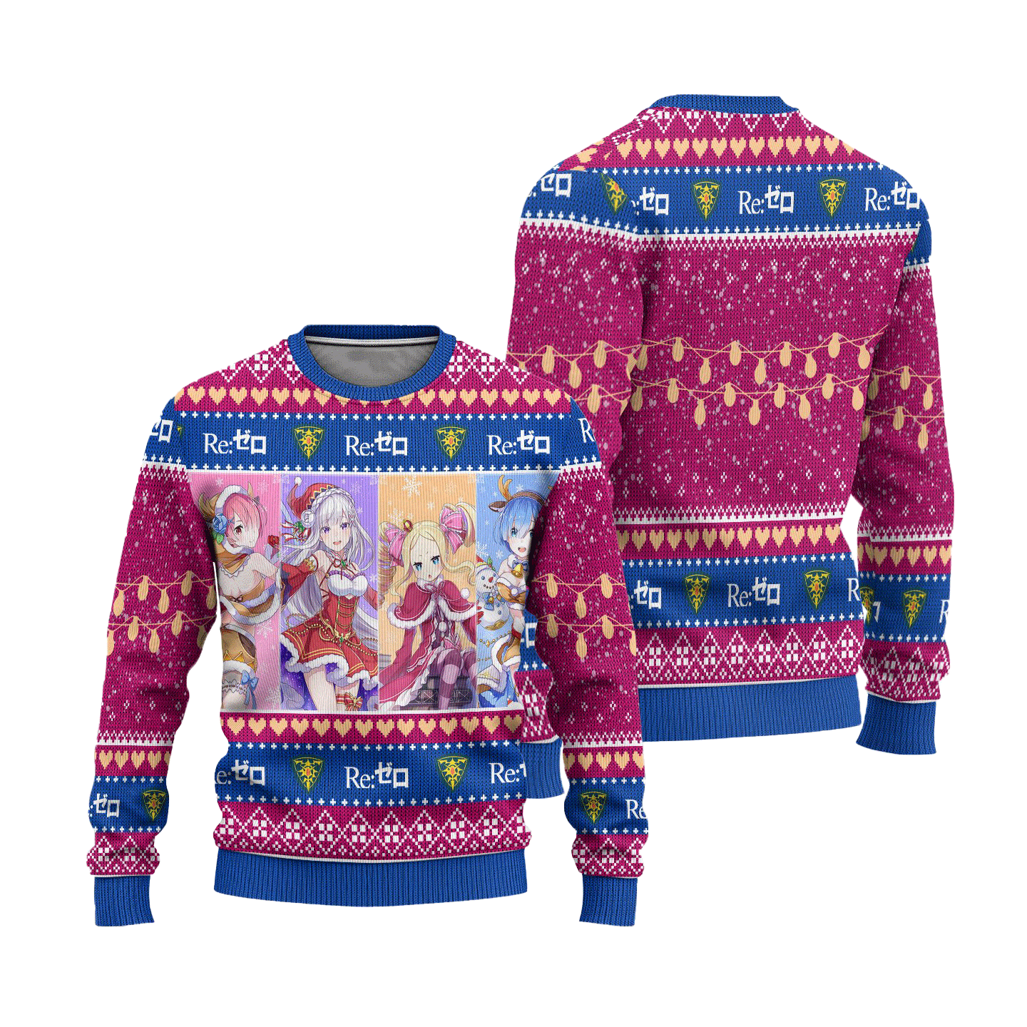 Re Zero Anime Ugly Christmas Sweater Custom Characters Xmas Gift