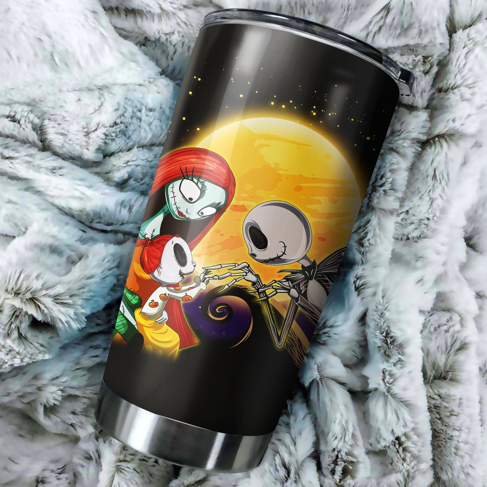 Jack Skellington And Sally Family Nightmare Before Christmas Tumbler Perfect Birthday Best Gift Stainless Traveling Mugs 2021