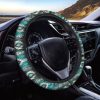 Teal Southwestern Navajo Pattern Print Car Steering Wheel Cover