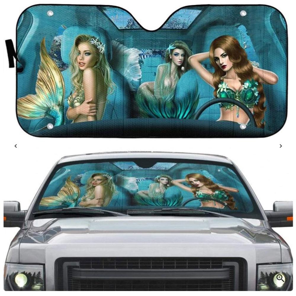 Mermaid Custom Car Auto Sun Shades Windshield Accessories Decor Gift