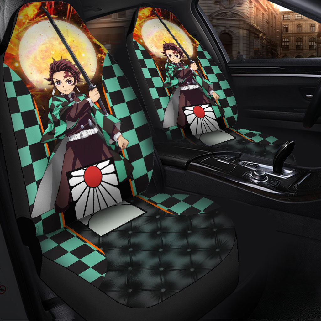 Tanjiro Sun Demon Slayer Premium Custom Car Seat Covers Decor Protector