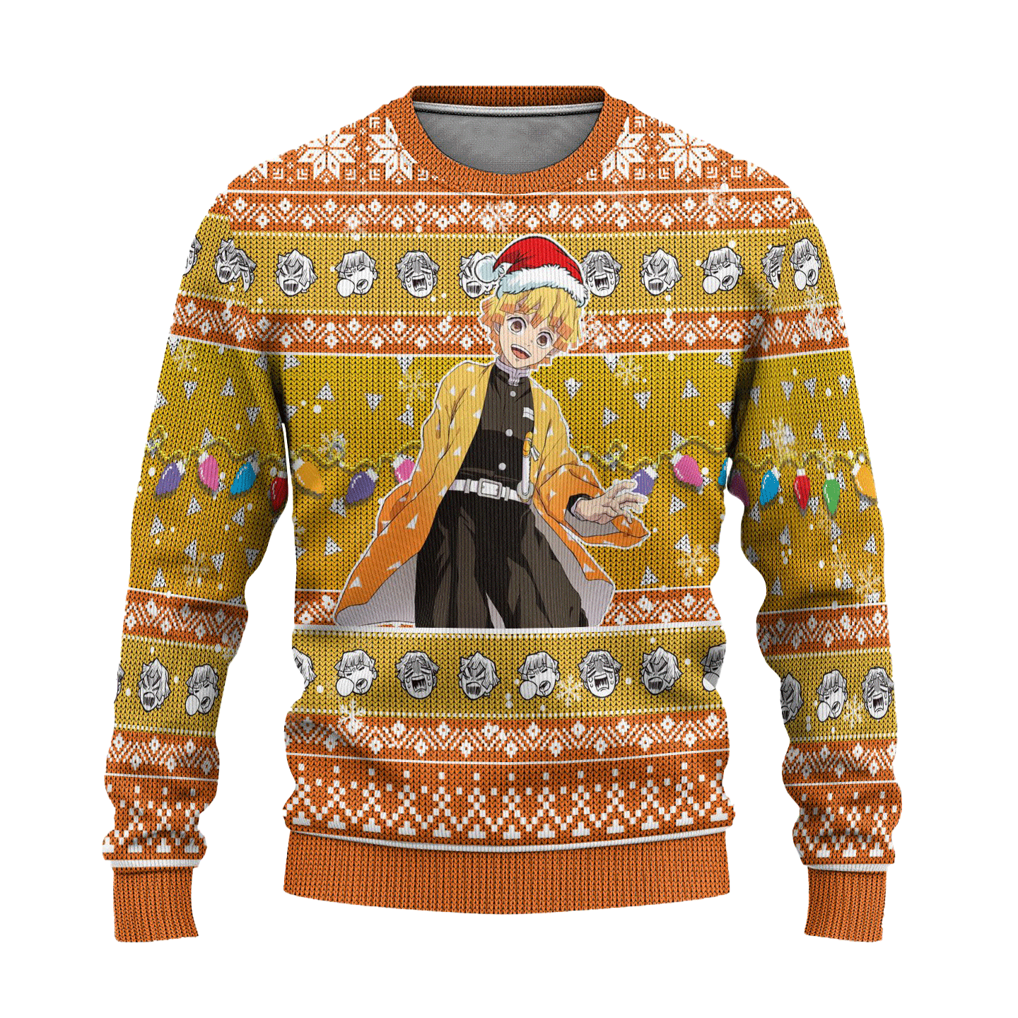 Demon Slayer Zenitsu Agatsuma Anime Ugly Christmas Sweater Xmas Gift