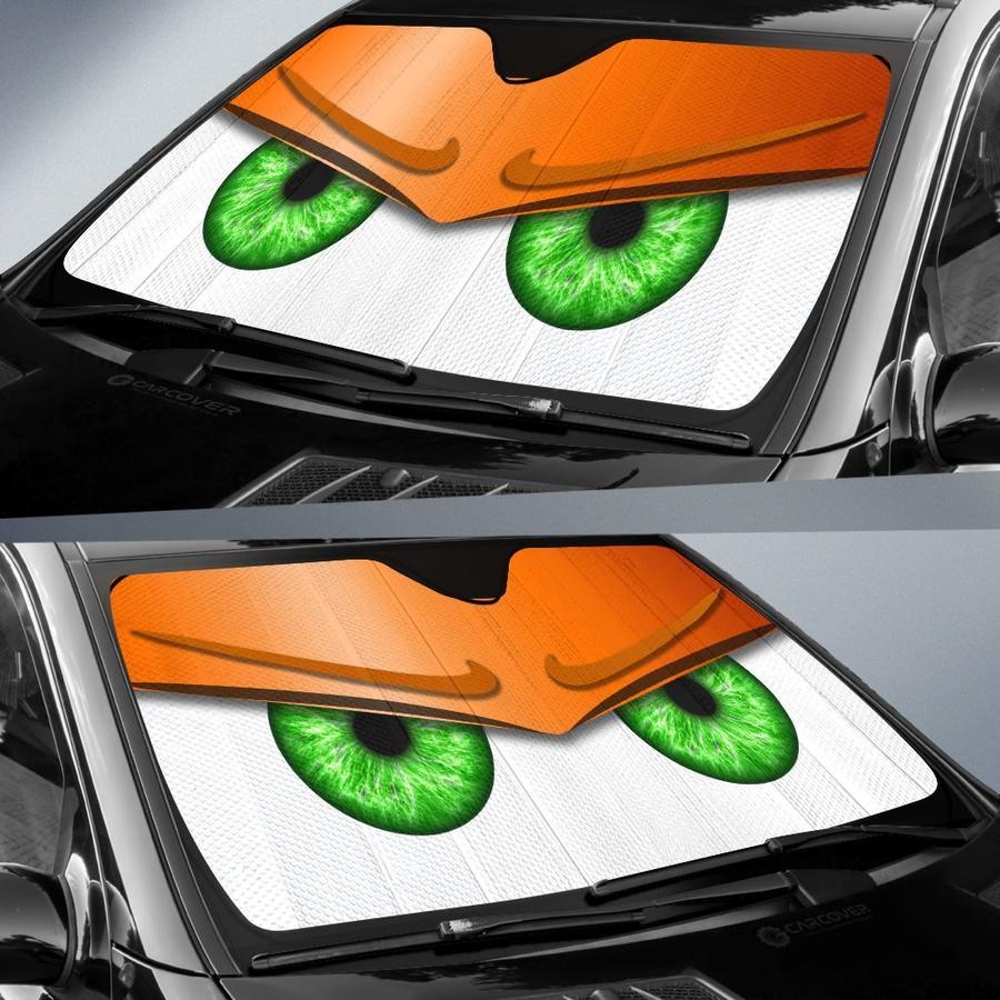 Orange Funny Angry Cartoon Eyes Car Auto Sun Shades Windshield Accessories Decor Gift