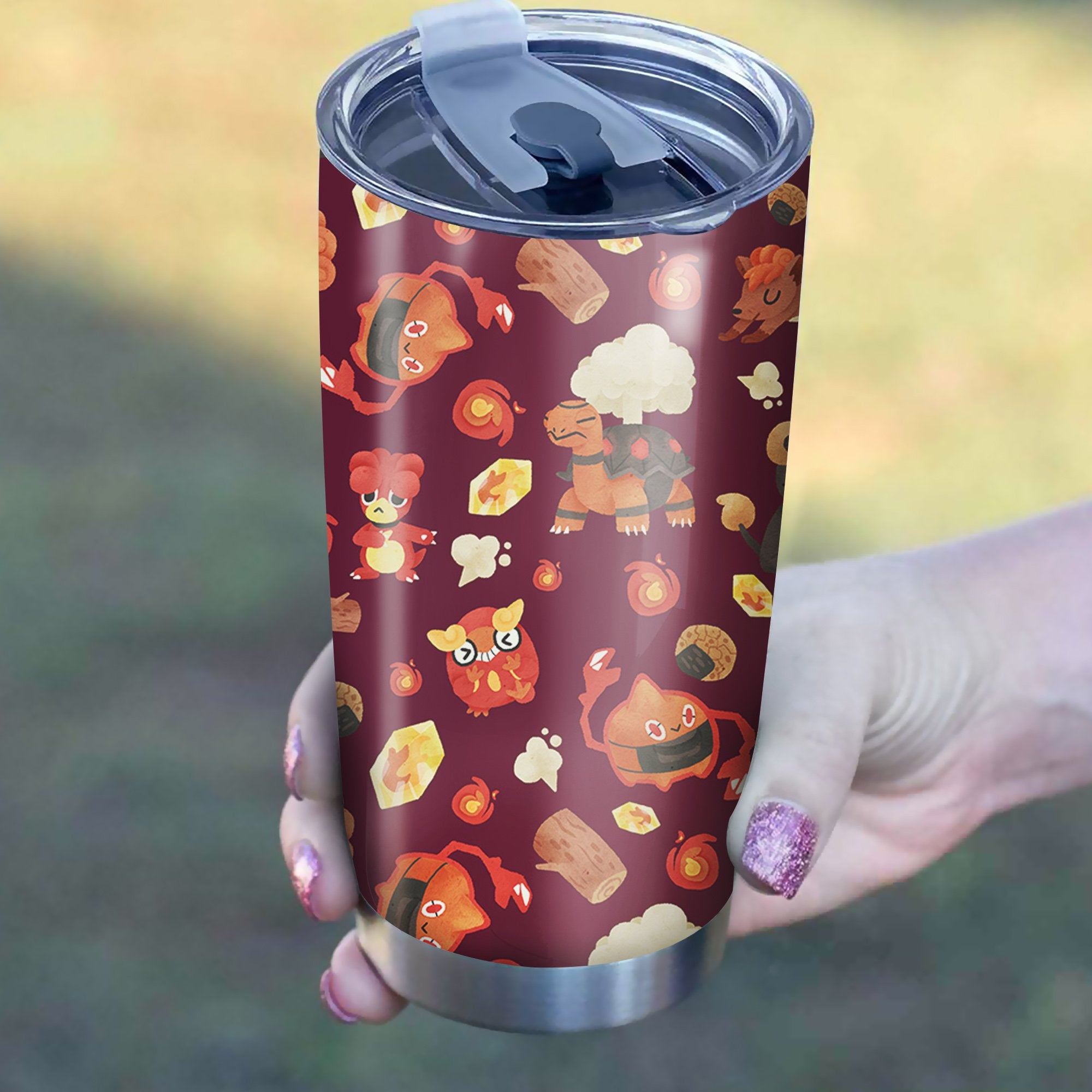 Pokemon Fire Tumbler Best Perfect Gift Idea Stainless Traveling Mugs 2021