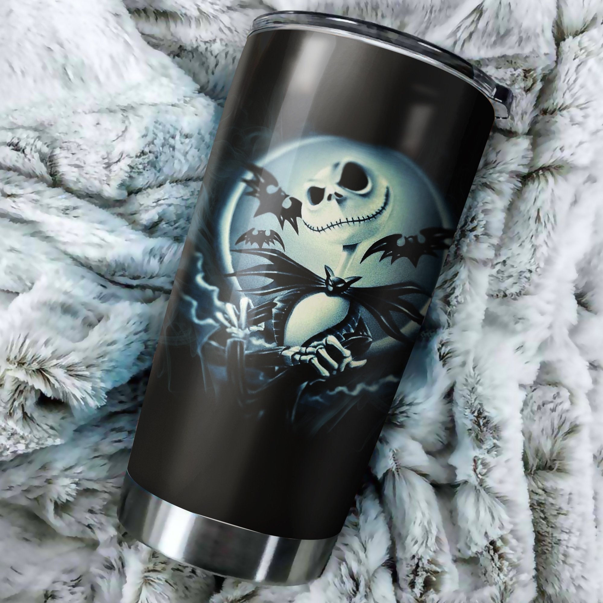 Jack Skellington Nightmare Before Christmas Moon Tumbler Perfect Birthday Best Gift Stainless Traveling Mugs 2021