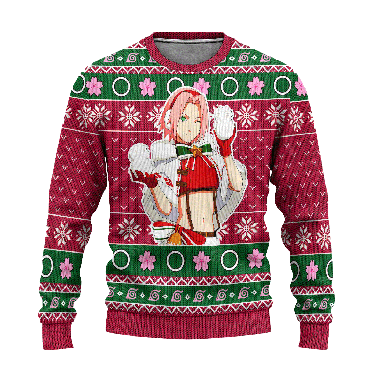 Sakura Teen Age Ugly Christmas Sweater Naruto Anime Xmas Gift