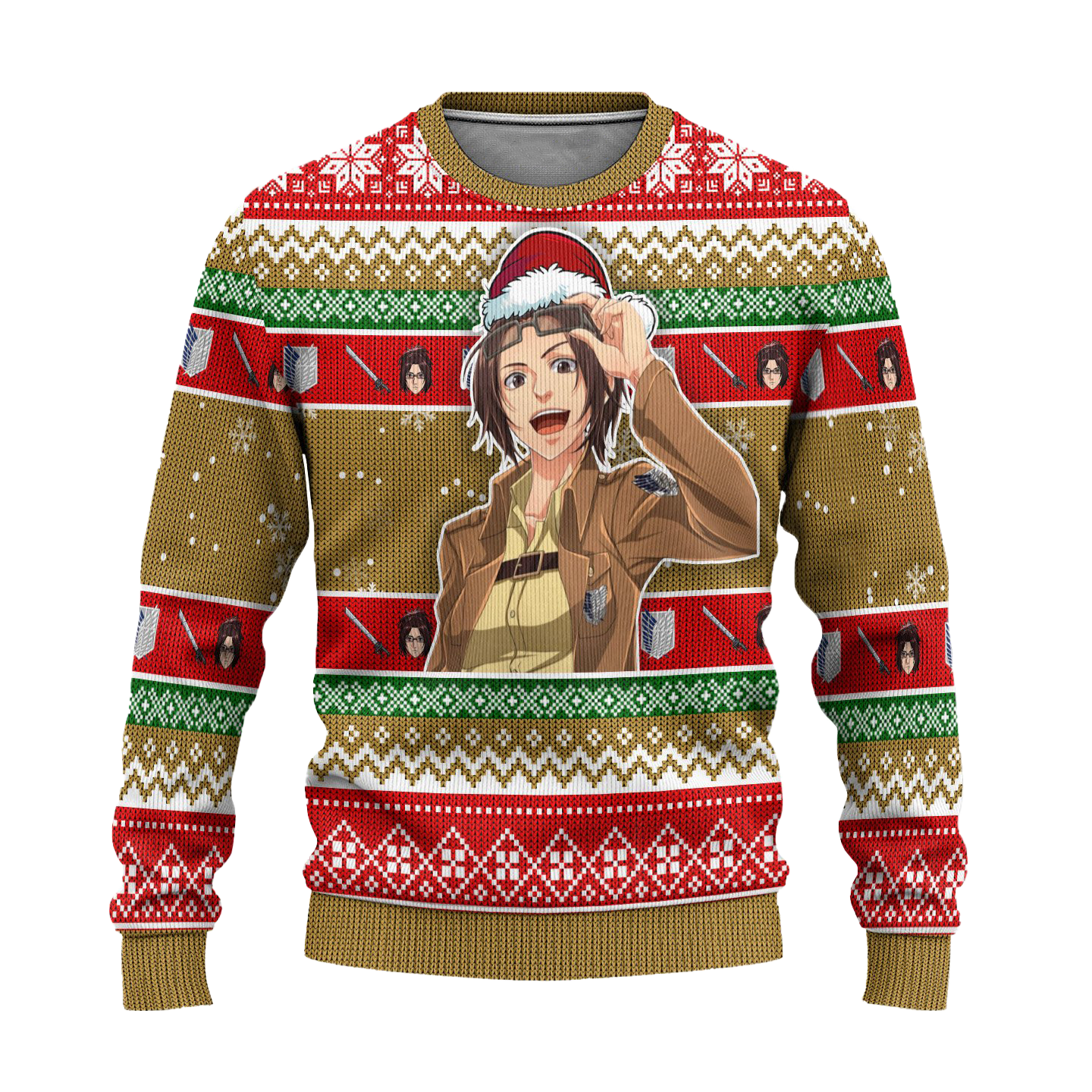 Hange Zoe Attack on Titan Anime Ugly Christmas Sweater Xmas Gift