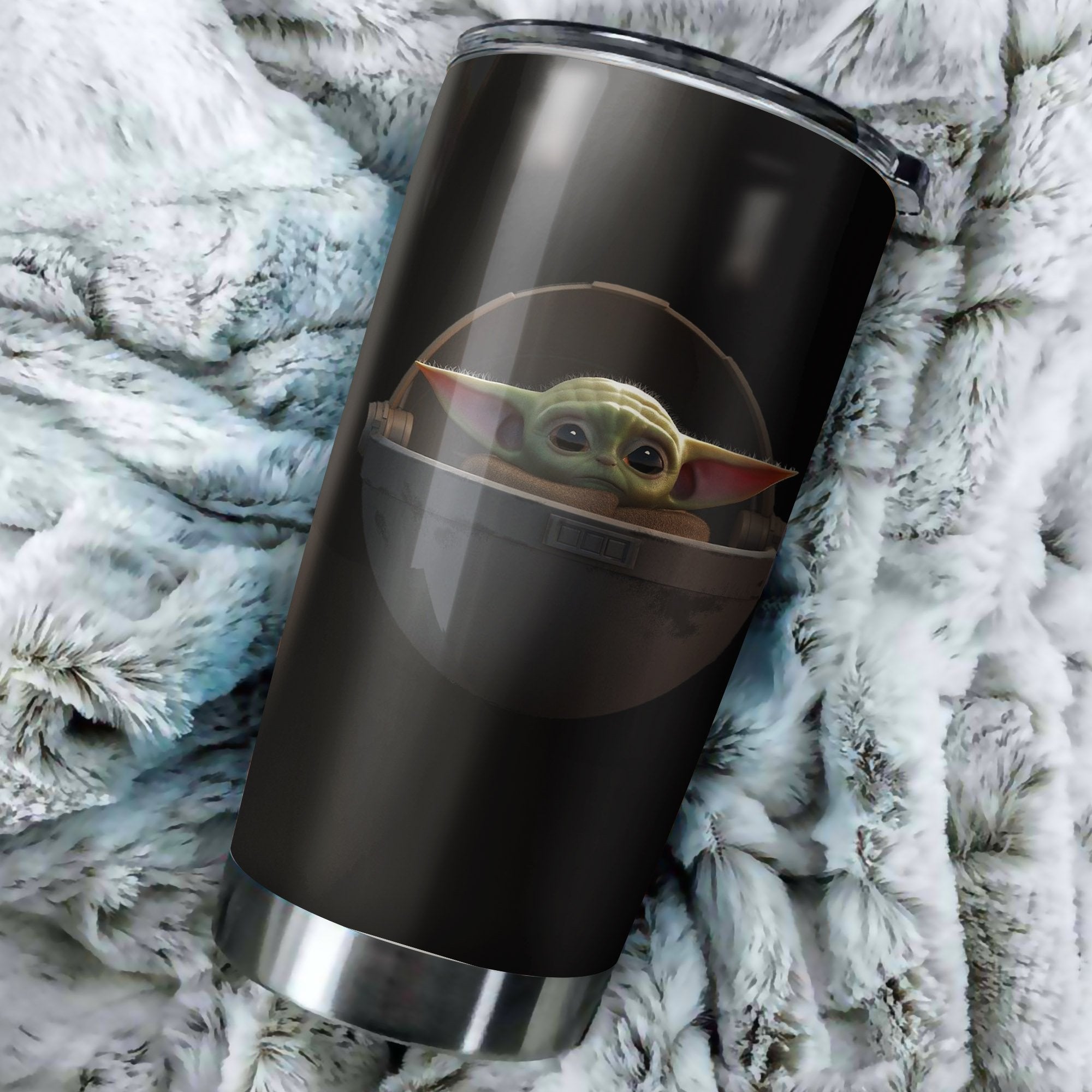 Baby Yoda Black Tumbler Best Perfect Gift Idea Stainless Traveling Mugs 2021