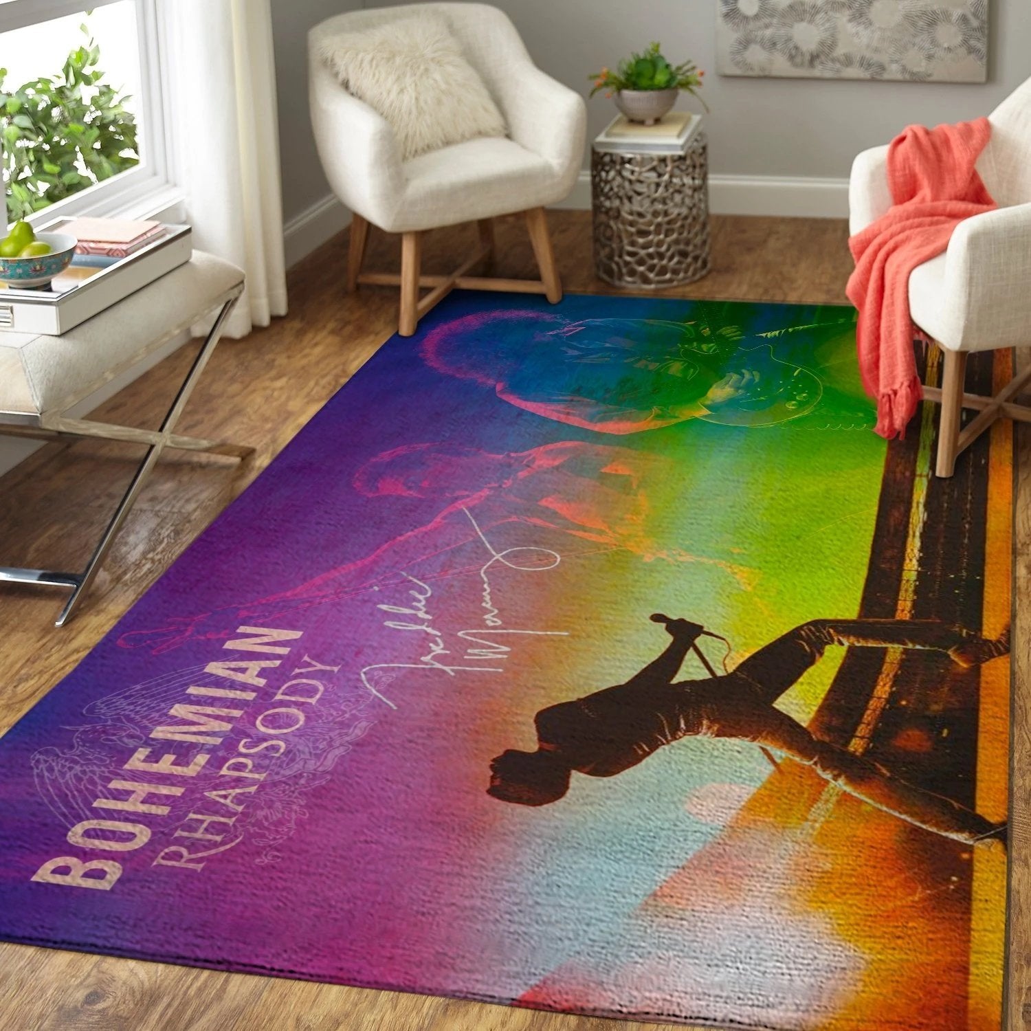 Freddie Mercury Bohemian Rhapsody Area Rug Home Decor Bedroom Living Room Decor