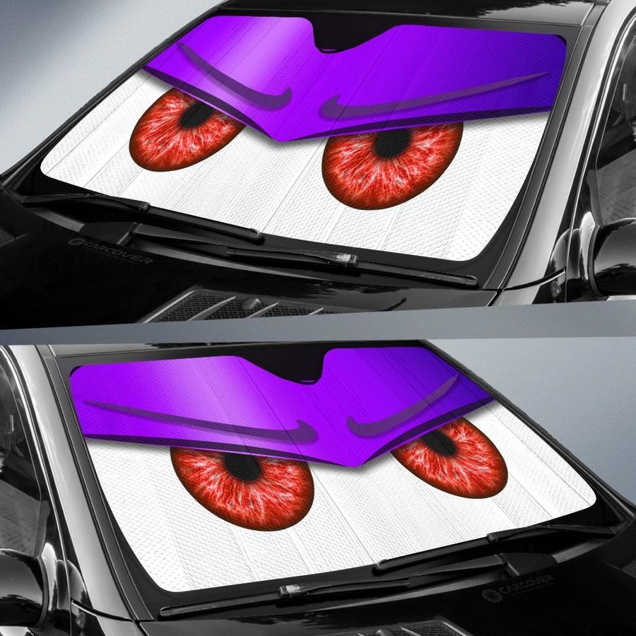 Purple Funny Angry Cartoon Eyes Car Auto Sun Shades Windshield Accessories Decor Gift