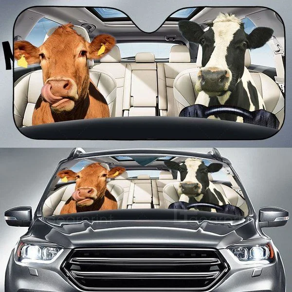 Two Cows Family Car Windshield Auto Sun Shade Amazing Best Gift Ideas 2021