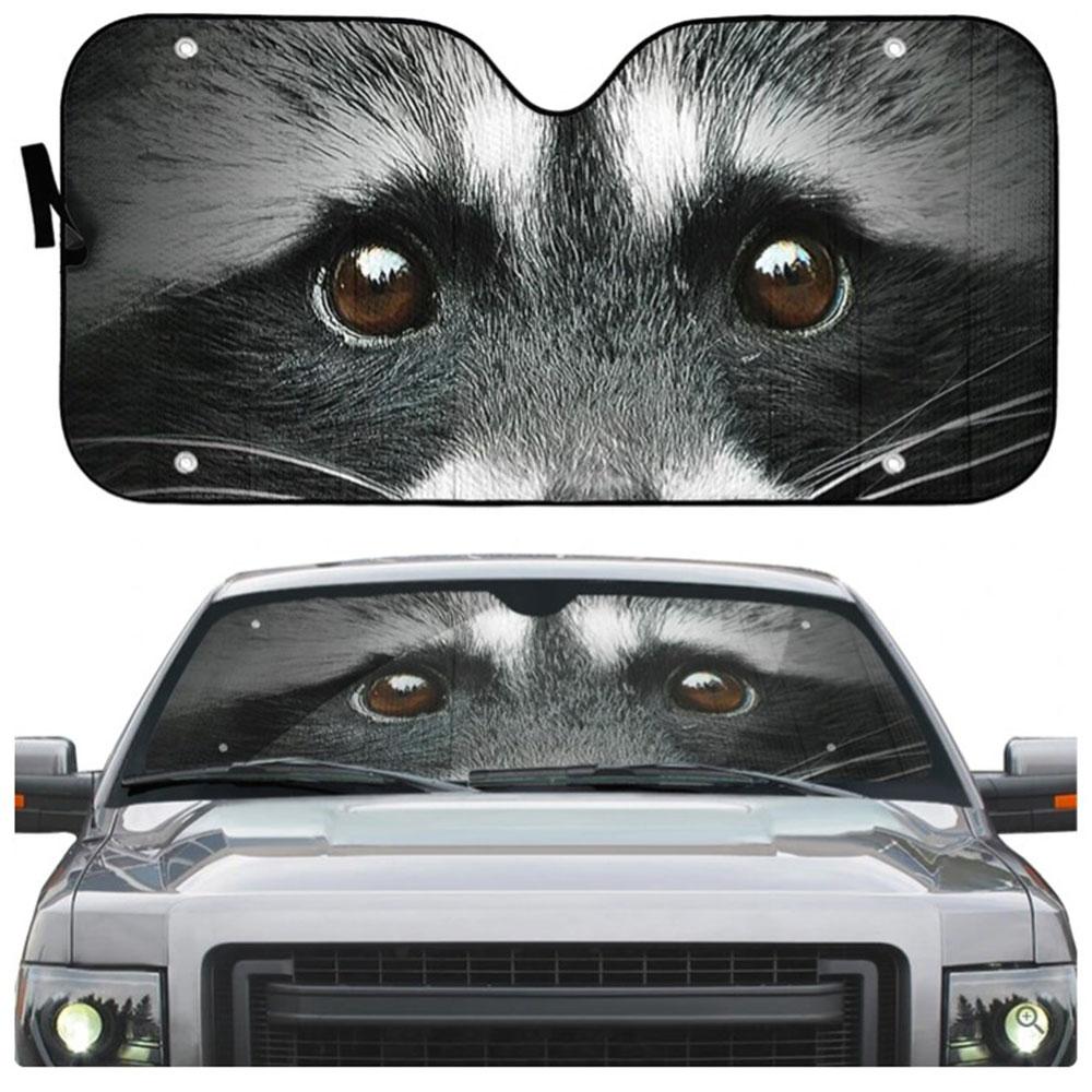 Beautiful Eyes Of Raccoon Custom Car Auto Sun Shades Windshield Accessories Decor Gift