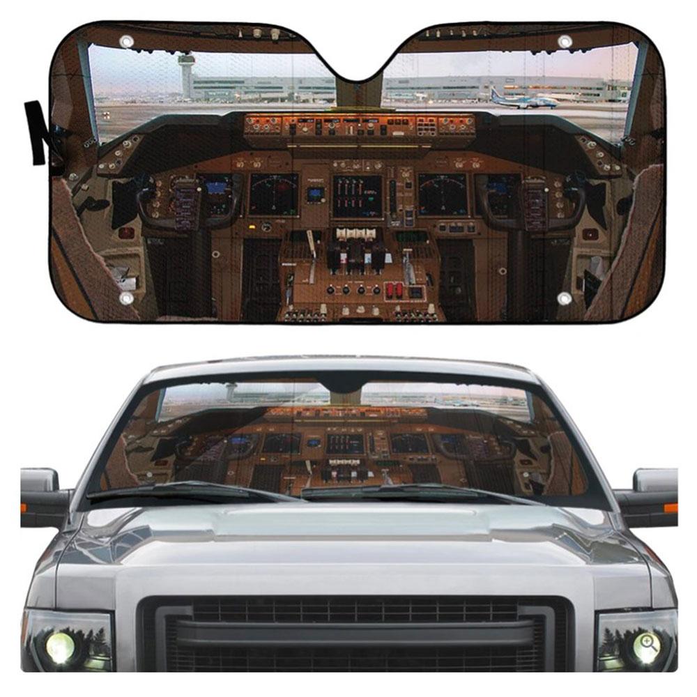 Boeing 721 Airplane Cockpit Custom Car Auto Sun Shades Windshield Accessories Decor Gift