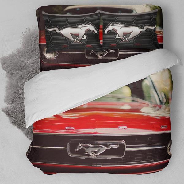 678 Ford Mustang Red Car Bedding Set