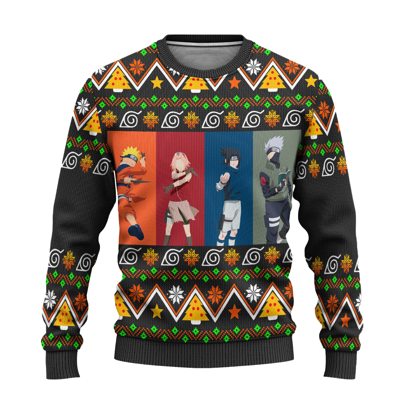 Naruto Team 7 Anime Ugly Christmas Sweater Konohagakure Xmas Gift