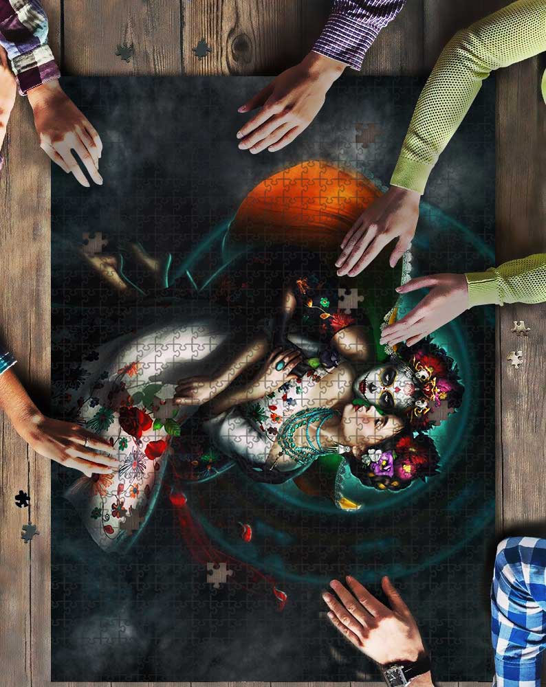 Women Dia De Los Muertos Mock Puzzle