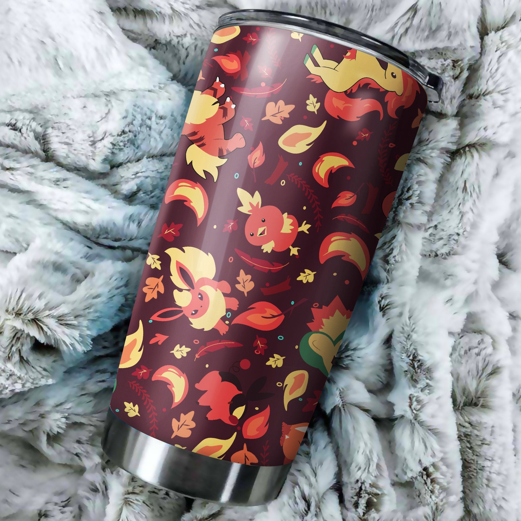 Pokemon Fire Tumbler Perfect Birthday Best Gift Stainless Traveling Mugs 2021